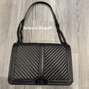 Rebecca Minkoff Black Chevron Shoulder Bag